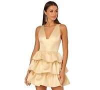 Adrianna Women's Metallic Jacquard Mini Dress