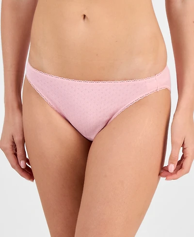 Charter Club Women's Cotton Pointelle Bikini Underwear, Created for Macy's