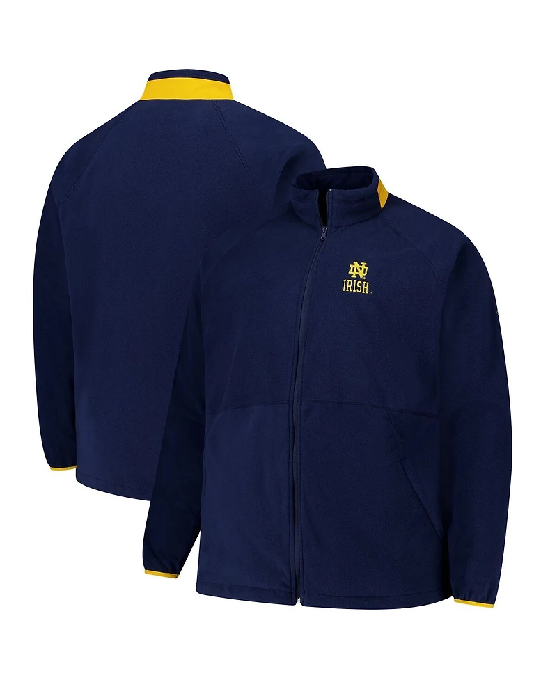 Columbia Men's Navy Notre Dame Fighting Irish Big Tall Flanker Iv Fleece Raglan Full-Zip Jacket