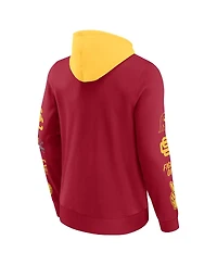 Fanatics Men's Cardinal/Gold Usc Trojans Color Block Badge Fleece Pullover Hoodie