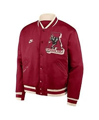 Nike Men's Crimson Alabama Crimson Tide Legacy Full-Snap Bomber Jacket