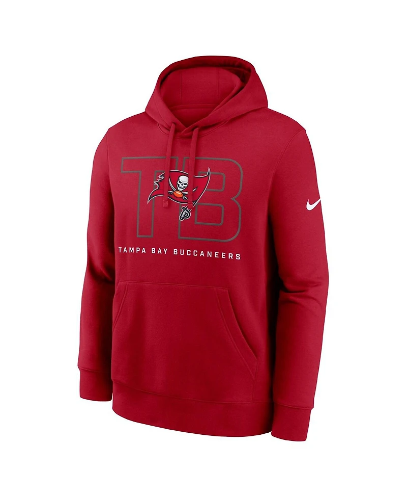 Nike Men's Red Tampa Bay Buccaneers Busted Play Club Fleece Pullover Hoodie