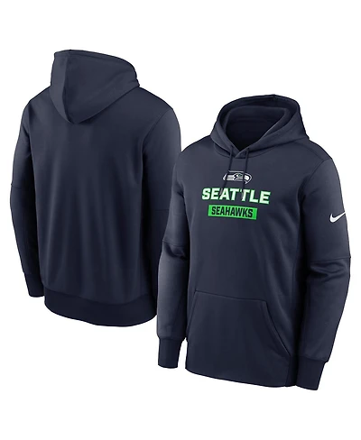 Nike Men's College Navy Seattle Seahawks Toss Sweep Performance Pullover Hoodie