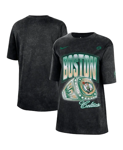 Nike Women's Black Boston Celtics Courtside Original Content Vintage Washed Boyfriend T-Shirt