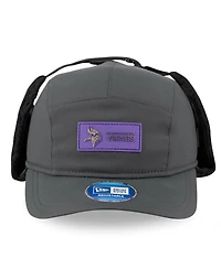 New Era Men's Charcoal Minnesota Vikings 2025 Sideline Cold Weather Runner Dog Ear Adjustable Hat