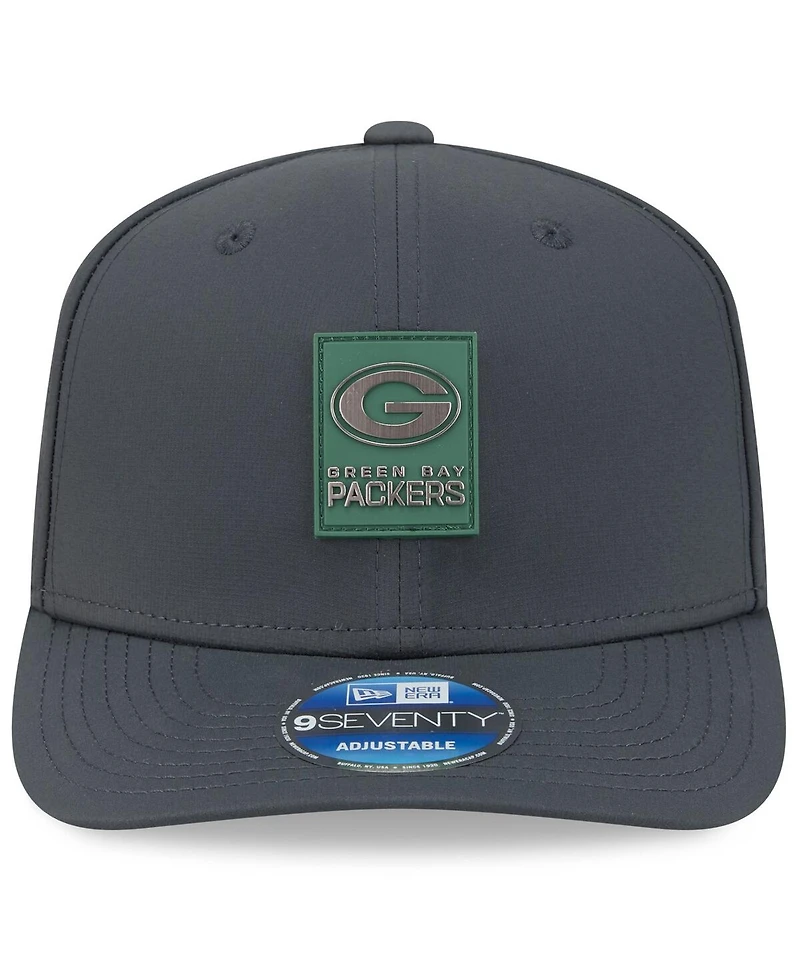 New Era Men's Charcoal Green Bay Packers 2025 Sideline Cold Weather 9SEVENTY Adjustable Hat