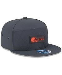 New Era Men's Charcoal Cleveland Browns 2025 Sideline Cold Weather Split Panel 9FIFTY Snapback Hat