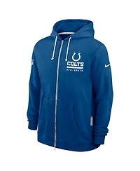 Nike Men's Royal Indianapolis Colts Sideline Standard Issue Utility Player Dri-fit Full-Zip Hoodie
