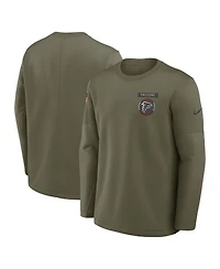 Nike Men's Olive Atlanta Falcons 2025 Salute to Service Sideline Coaches Therma-fit Long Sleeve Shirt