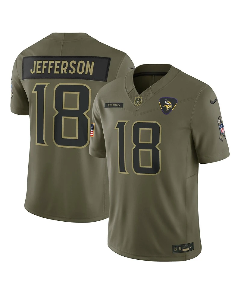Nike Men's Justin Jefferson Olive Minnesota Vikings 2025 Salute to Service Limited Jersey