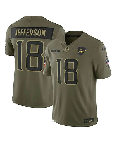 Nike Men's Justin Jefferson Olive Minnesota Vikings 2025 Salute to Service Limited Jersey