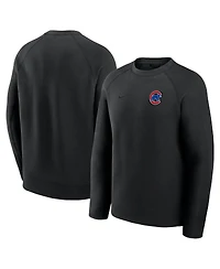 Nike Men's Black Chicago Cubs Tech Fleece Raglan Sweatshirt