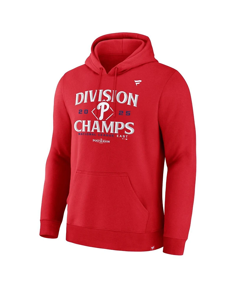 Fanatics Men's Red Philadelphia Phillies 2025 Nl East Division Champions Locker Room Hoodie