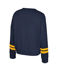 Colosseum Women's Navy Cal Bears Splashy Crewneck Fleece Sweatshirt