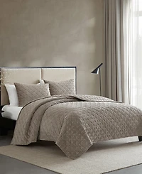 Vera Wang Solid Crushed Velvet 3-Pc. Quilt Set, King