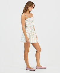 Just Polly Juniors' Tiered-Skirt Sleeveless Mini Dress