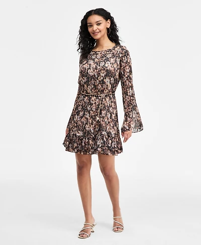 Guess Women's Long-Sleeve Ilenia Pleated Dress