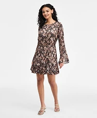 Guess Women's Long-Sleeve Ilenia Pleated Dress