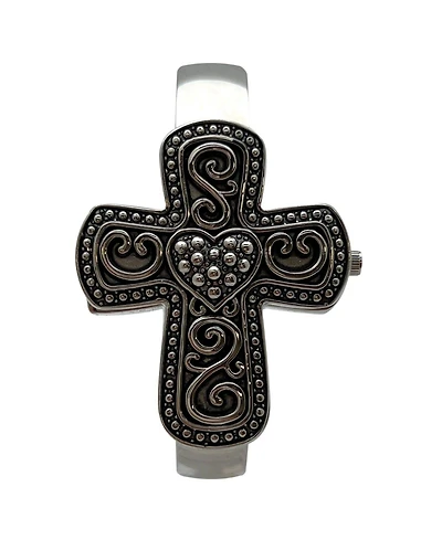 Olivia Pratt Silver Cross Shape Bangle Women Watch