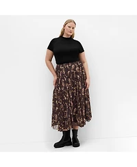 City Chic Women's Serene Print Midi Skirt
