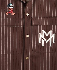 Disney | Macy's Men's Mickey Mouse Pinstripe Button Front Shirt Jacket, Exclusive