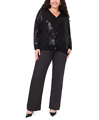 Vince Camuto Plus Sequined V-Neck Cardigan Sweater