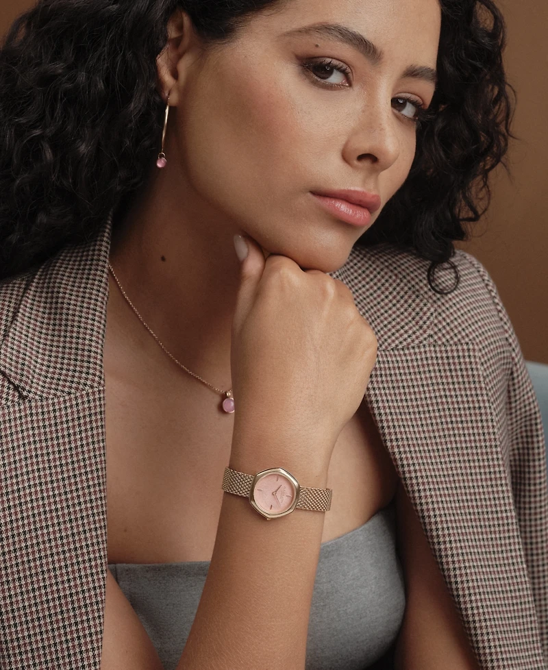 Olivia Burton Women's Charing Rose Gold Tone Stainless Steel Bracelet Watch, 28.5mm