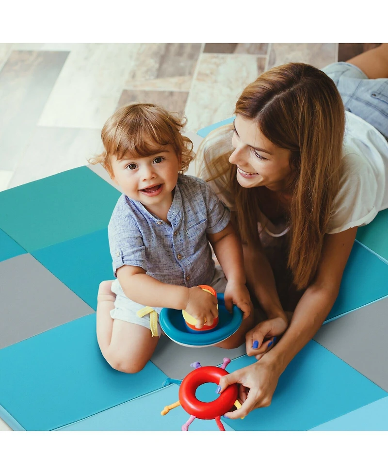 Hongge 58 Inch Toddler Folding Foam Play Mat Baby Activity Play Mat