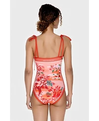Jessie Zhao New York Women's Crossing Red Reversible One-Piece Swimsuit