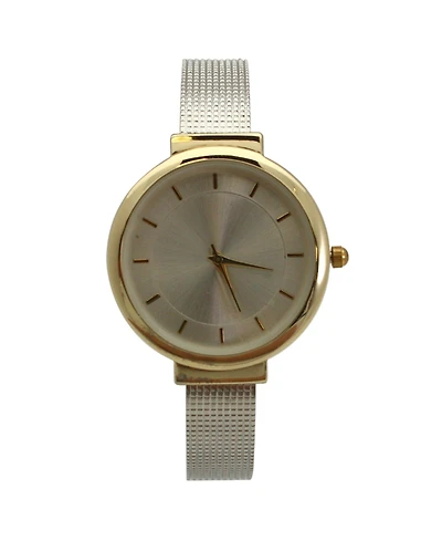 Olivia Pratt Two Tone Shiny Face Textured Bangle Watch