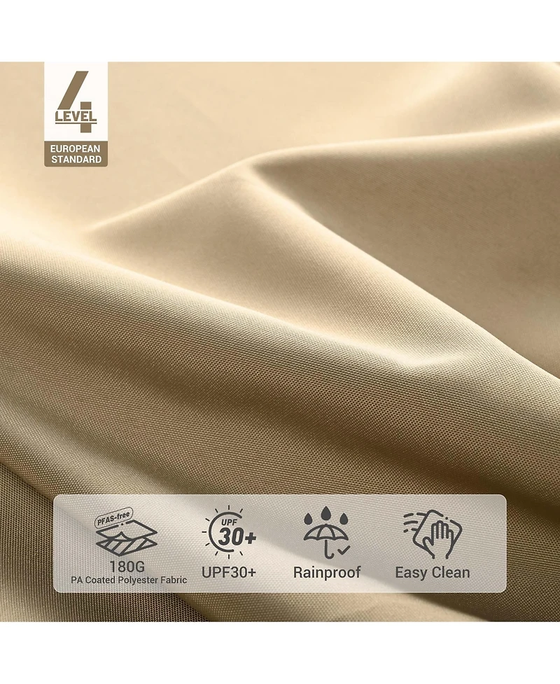 Yescom 9ft Solid Wood Outdoor Patio Umbrella with Base Included Parasol Wheels Stand for Bistro Market Garden Deck Yard Poolside Tan