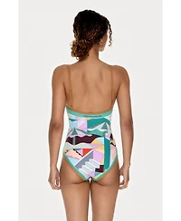 Jessie Zhao New York Jungle Adventure Reversible V-Neck One-Piece Swimsuit
