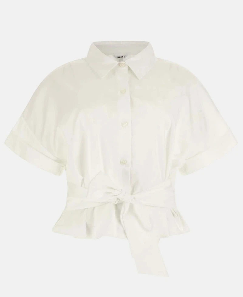 Guess Women's Julie Solid Tie-Front Button-Down Top