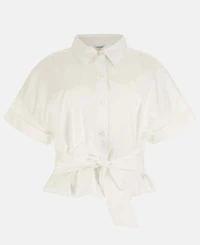 Guess Women's Julie Solid Tie-Front Button-Down Top