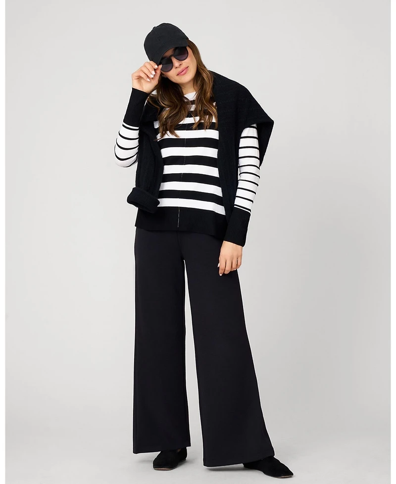 Cable & Gauge Women's Easy Stripe Tunic Sweater