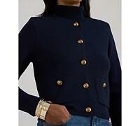 Lauren Ralph Petite Cropped Crewneck Sweater Jacket