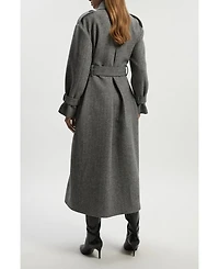 Karen Millen Women's Herringbone Tailored Maxi Coat