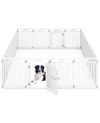 Costway Panel 32" Tall Plastic Dog with Securing Locking Door for Medium