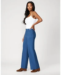 Cable & Gauge Women's High Rise Flare Twill Pant