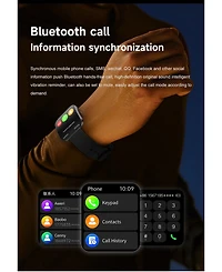 Ruxing Smart 1.85" Amoled Curved Screen Smart Watch Multifunctional With Bluetooth Voice Calling, Health, Sport Modes, IP68 for Women Men
