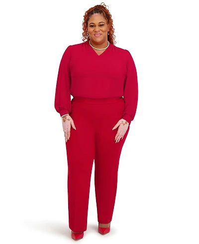 Kasper Women's Long Sleeves V-Neck Top