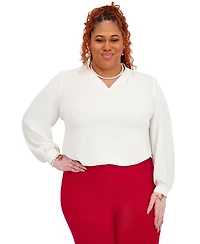 Kasper Women's Long Sleeves V-Neck Top