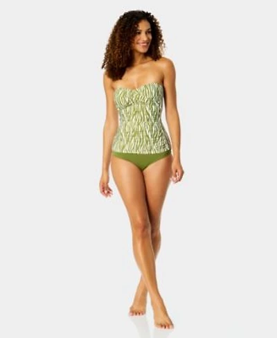 Anne Cole Twist Front Ruched Tankini Top High Waist Bottoms