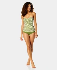 Anne Cole Twist Front Ruched Tankini Top High Waist Bottoms