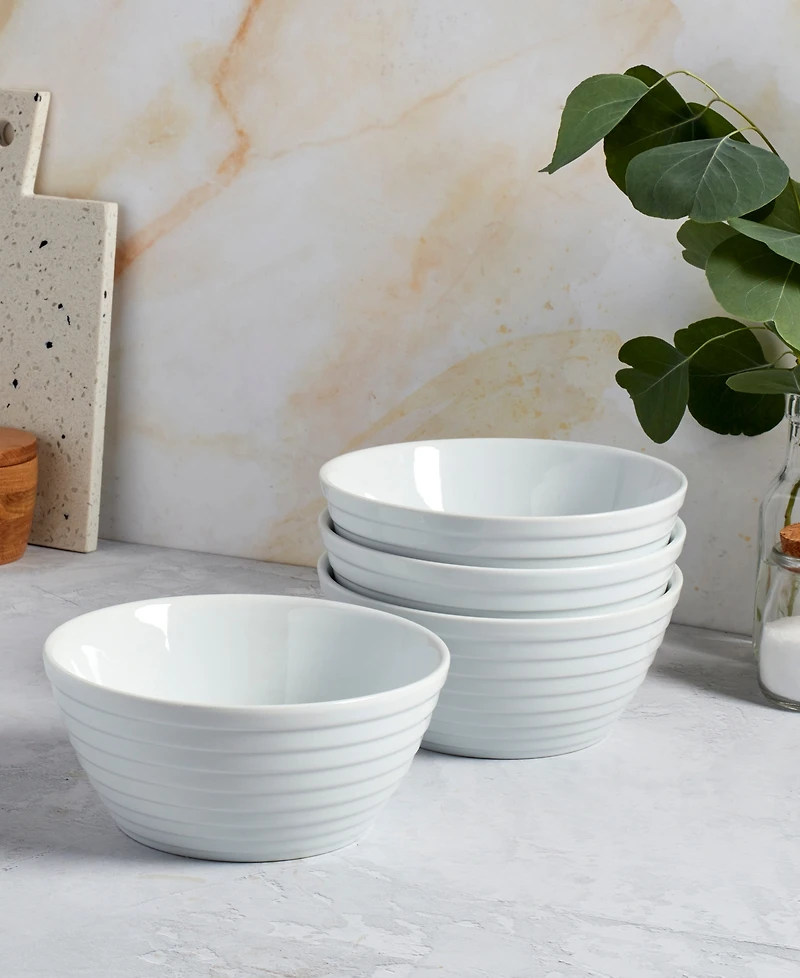 Tabletops Gallery Textured Round Bowls, Set of 4, Service For 4