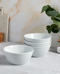 Tabletops Gallery Textured Round Bowls, Set of 4, Service For 4