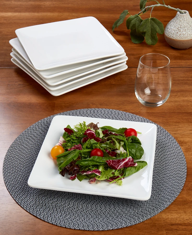 Tabletops Gallery Elegance Square Salad Plates, Set of 6, Service For 6
