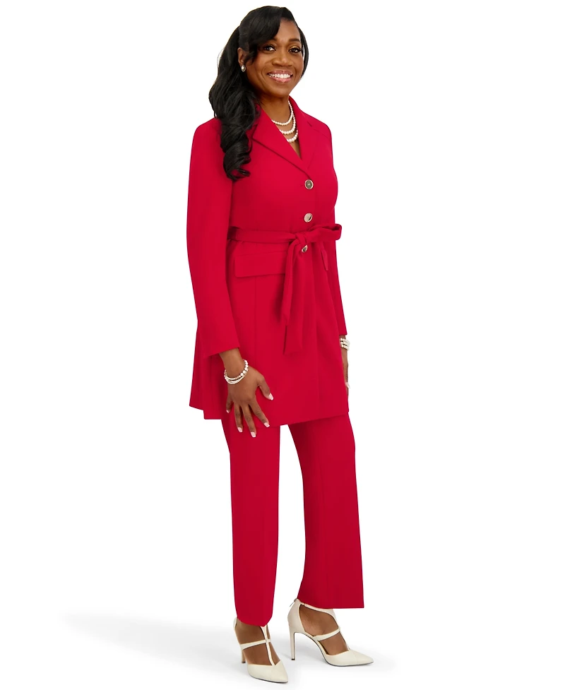 Kasper Women's Three Button Patch Pocket Trench Coat