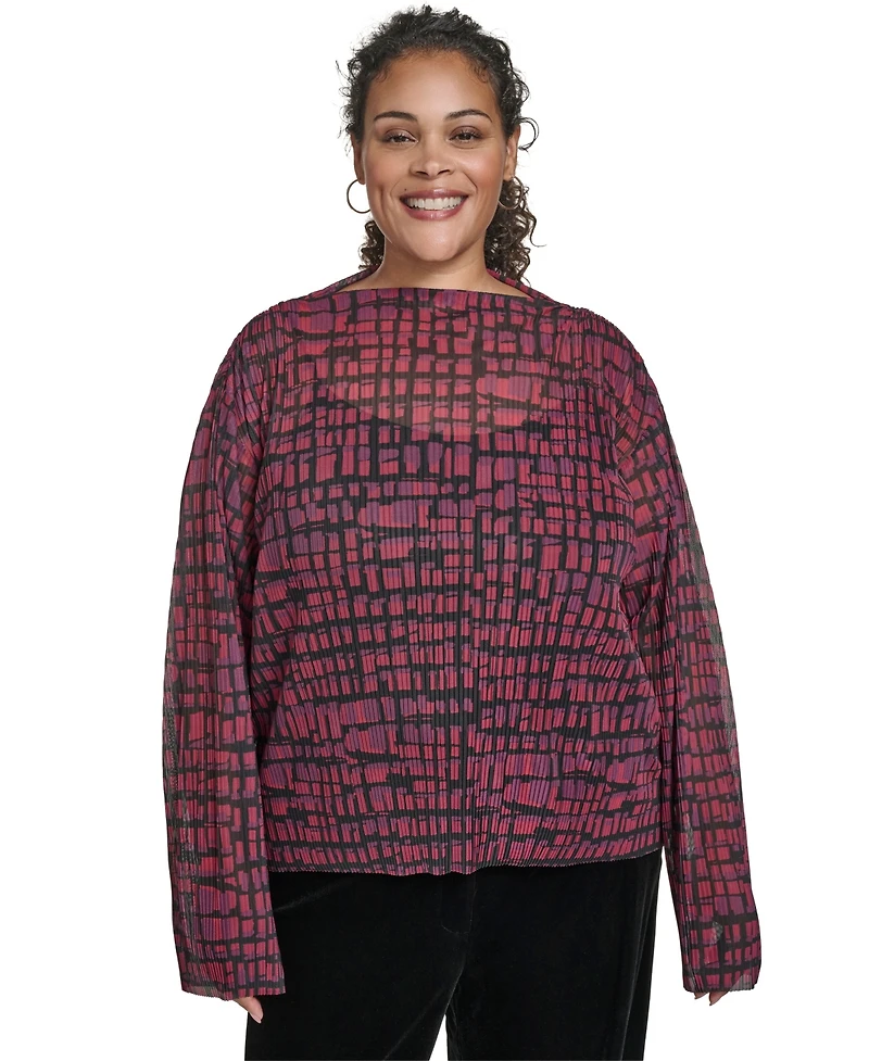 Calvin Klein Plus Printed Long Sleeves Top