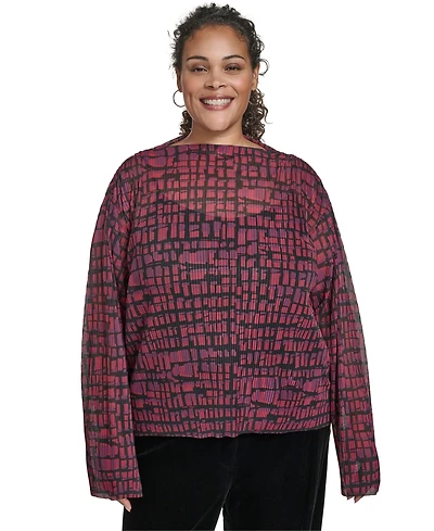 Calvin Klein Plus Printed Long Sleeves Top